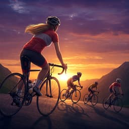 cycling sunset